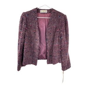 NWT Vintage 60s 70s White Stag Mohair‎ Loop Knit Sweater Jacket Blazer Sz medium